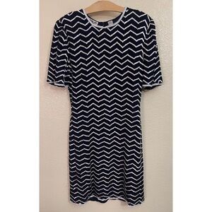 Vintage Scala 100% Pure Silk Navy Blue Sequin Sheath Dress‎ • Large